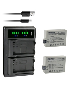 Kastar 2-Pack Battery and LTD2 USB Charger Replacement for Canon LP-E5 LPE5 Battery, Canon LC-E5, LC-E5C, LC-E5E Charger, Canon EOS 500D, EOS 1000D, EOS Kiss F, EOS Kiss X2, EOS Kiss X3 Cameras