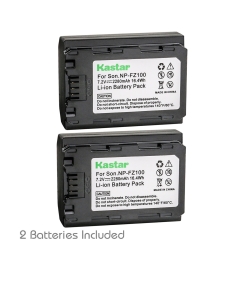 Kastar Replacement Battery 2 Pack for Sony NP-FZ100 BC-QZ1 NPA-MQZ1K and Sony Alpha ILCE-7M3K, Alpha A7R III, Alpha A7R3, Alpha ILCE-7RM3 Camera, Sony VG-C3EM Grip