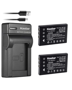 Kastar Battery (X2) & Slim USB Charger for Samsung SLB-1137 Fujifilm NP-60 Kodak KLIC-5000 Olympus Li-20B & Samsung U-CA3 U-CA4 U-CA401 U-CA5 U-CA501 U-CA505 V10 V700 V800, Olympus AZ-1, AZ-2 + More