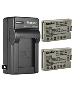 Kastar 2-Pack BP110 Battery and AC Wall Charger Replacement for Canon VIXIA HF R21 HFR21, VIXIA HF R28 HFR28, VIXIA HF R27 HFR27, VIXIA HF R26 HFR26, VIXIA HF R206 HFR206, VIXIA HF R205 HFR205 Camera