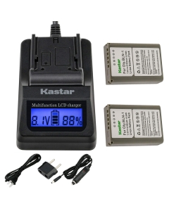 Kastar 2Pack Battery and LCD Fast Charger with USB Output Compatible with Olympus BLN-1 BLN1 Battery, Olympus BCN-1 BCN1 Charger, Olympus M-D E-M1, OM-D E-M5, OM-D E-M5 Mark II, PEN E-P5, PEN-F Camera