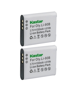 Kastar Battery (2-Pack) for Olympus LI-90B, LI-92B, UC-90 Work with Olympus SH-1, SH-50 iHS, SH-60, SP-100, SP-100EE, Tough TG-1 iHS, Tough TG-2 iHS, Tough TG-3, XZ-2 iHS Cameras