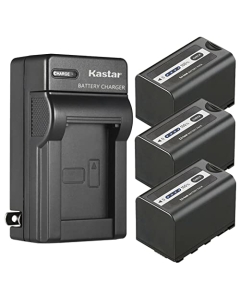Kastar 3-Pack Battery and AC Wall Charger Replacement for Panasonic AG-VBR59, AG-VBR89G, AG-VBR118G Battery, Lumix BGH1 Cinema 4K Box Camera, Lumix BS1H Full-Frame Box-Style Live & Cinema Camera