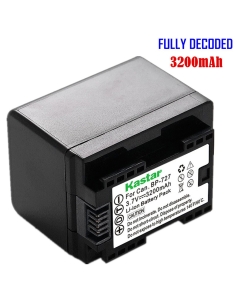 Kastar Fully Decoded Battery for Canon BP-727, BP-718, BP-709 & Canon VIXIA HF M50, HF M52, HF M500, HF R30, HF R32, HF R40, HF R42, HF R50, HF R52, HF R60, HF R62, HF R300, HF R400, HF R500, HF R600