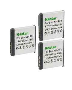 Kastar 3-Pack NP-FE1 Battery 3.7V 980mAh Replacement for Sony NP-FE1 Battery, Sony BC-CS3 Charger, Sony Cyber-Shot DSC-T7, Cyber-Shot DSC-T7/B, Cyber-Shot DSC-T7/S Digital Cameras
