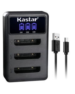 Kastar LCD Triple USB Battery Charger Compatible with Olympus Stylus 720SW, Stylus 725SW, Stylus 730, Stylus 740, Stylus 750, Stylus 760, Stylus 770SW, Stylus 780, Stylus 790SW