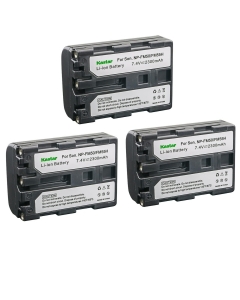 Kastar 3-Pack NP-FM50 / NP-FM55H Battery 7.4V 2300mAh Replacement for Sony Cybershot DSC-S70, Cybershot DSC-S75, Cybershot DSC-S85, DCR-DVD100, DCR-DVD101, DCR-DVD200, DCR-DVD201, DCR-DVD300 Camera