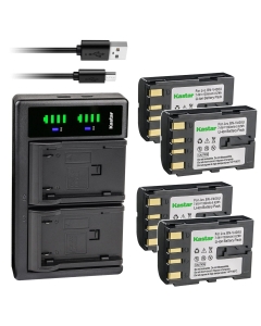 Kastar 4-Pack Battery and LTD2 USB Charger Replacement for JVC GR-DVL700, GR-DVL707, GR-DVL710, GR-DVL715, GR-DVL720, GR-DVL722, GR-DVL725, GR-DVL728, GR-DVL765, GR-DVL767, GR-DVL800, GR-DVL805