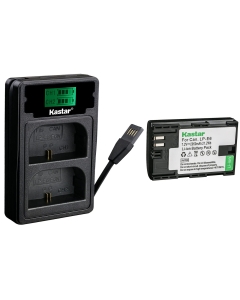 Kastar 1 Pack Battery and Charger with Miro USB/Type-C Input Compatible with Canon LP-E6 LP-E6N EOS 6D EOS 6D Mark II EOS 7D EOS 7D SV EOS 7D Mark II EOS 60D EOS 60Da EOS 70D EOS 80D XC10 XC15