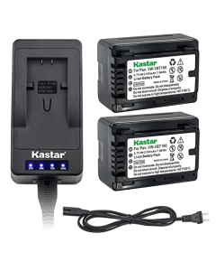 Kastar LED Super Fast Charger & Camcorder Battery X2 for Panasonic VW-VBT190 HC-V160 V180 HC-V201 V210 V250 HC-V380 HC-V510 V520 V550 HC-V710 V720 V750 V770 HC-VX870 HC-VX981 HC-W580 W850 HC-WXF991