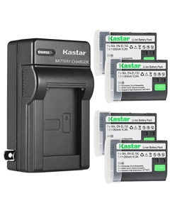 Kastar 4-Pack Battery and AC Wall Charger Replacement for Nikon Z 5 Z5 Z 6 Z6 Z6 II Z 7 Z7 Z7 II Z 7 Q3 Z7Q3 Z8 1V1 D500 D600 D610 D750 D780 D800 D800E D810 D810A D850 D7000 D7100 D7200 D7500 Cameras