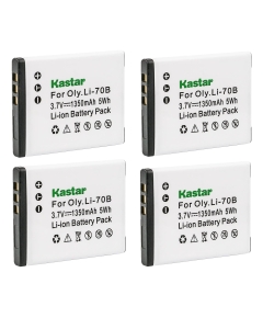 Kastar Battery (4-Pack) for Olympus Li-70B, Li-70C Work with Olympus D-700, D-705, D-710, D-715, D-745, FE-4020, FE-4040, FE-5040, VG-110, VG-120, VG-130, VG-140, VG-145, VG-150, VG-160, X-940, X-990