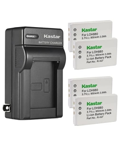 Kastar 4-Pack Battery and AC Wall Charger Replacement for Logitech Remote R-IG7 RIG7 R1G7 Harmony 895 Harmony 900 Harmony 900 Pro Harmony 900 Remote Monster AV100 Monster AVL300 Monster AVL300S