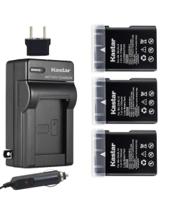 Kastar EN-EL14 Battery (3-Pack) and Charger for Nik ENEL14 EN-EL14a MH-24 and Nik Coolpix P7000 P7100 P7700 P7800 D3100 DSLR D3200 DSLR D3300 DSLR D5100 DSLR D5200 DSLR D5300 DSLR Df DSLR Cameras