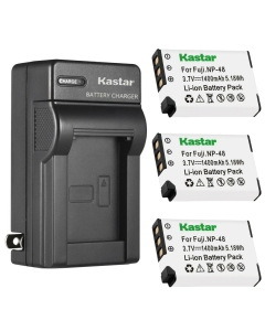 Kastar 3-Pack Battery and AC Wall Charger Replacement for Fujifilm NP-48 FNP-48 NP48 FNP48 Battery, Fujifilm XQ1 Digital Camera, Fujifilm XQ2 Digital Camera