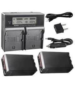 Kastar 2-Pack BP-U90 Battery and CH04 Dual Fast Charger Compatible with Sony BP-U30 BP-U60 BP-U60T BP-U66 BP-U65 BP-U68 BP-U70 BP-U90 BP-U95 BP-U96 BP-U98 BP-U100 Battery, BC-U1 BC-U2 BC-CU1 Charger