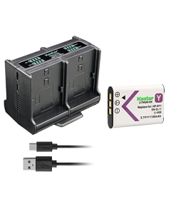 Kastar 1-Pack Battery and Quadruple Charger Compatible with Sony NP-BY1 Battery, Sony HDR-AZ1VR Waterproof Action Cam Mini, Action Cam Mini HDR-AZ1VB, Sony Mini HDR-AZ1 Splashproof Action HD Camera