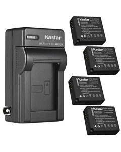 Kastar 4-Pack Battery and AC Wall Charger Replacement for Panasonic Lumix DC-G100, Lumix DC-LX100 II, Lumix DMC-GF3 DMC-GF3C DMC-GF3K DMC-GF3W, Lumix DMC-GF5, Lumix DMC-GF6 DMC-GF6K DMC-GF6R DMC-GF6T