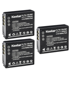 Kastar 3-Pack CGA-S007 Battery Replacement for Panasonic CGA-S007 CGA-S007A CGA-S007A/1B CGA-S007E, CGR-S007, DMW-BCD10 Battery, Panasonic DE-A26, DE-A45, DE-A45BC, DE-A46 Charger