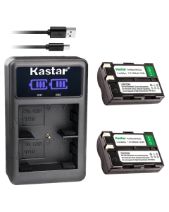 Kastar Battery (X2) & LCD Dual Slim Charger for Nik EN-EL3a, ENEL3A, EN-EL3, ENEL3, MH-18, MH-18a and Nik D50, D70, D70s, D100 Cameras