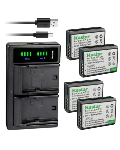 Kastar 4-Pack Battery and LTD2 USB Charger Replacement for Canon LP-E10 LPE10 Battery, LC-E10 LC-E10N Charger, Canon EOS Rebel T3, EOS Rebel T5, EOS Rebel T6, EOS Rebel T7, EOS Rebel T100 DSLR Cameras