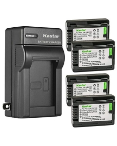 Kastar 4-Pack Battery and AC Wall Charger Replacement for Panasonic VW-VBY100 Battery, Panasonic HC-V110 HC-V110G HC-V110GK HC-V110K HC-V110P HC-V110P-K, HC-V130 HC-V130K, HC-V201 HC-V201K Cameras