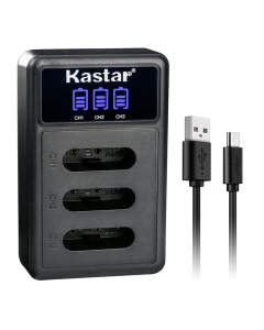 Kastar LCD Triple USB Battery Charger Compatible with Ricoh DB-80 DB80 Battery, RICOH BJ-8 BJ8 Charger, RICOH R50 Digital Camera