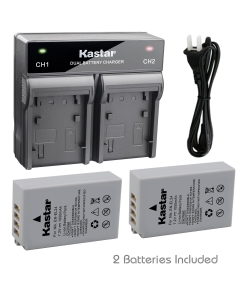 Kastar 2X Battery + Fast Dual Charger for Nikon EN-EL24 ENEL24 EL24 and Nikon 1 J5, Nikon 1J5, Nikon DL18-50, Nikon DL24-85 Digital Cameras