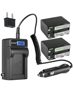 Kastar 2-Pack BP-970G Battery and LCD AC Charger Compatible with Canon V520, XF100, XF105, XF200, XF205, XF300, XF305, XH-G1 HDV, XH-G1S, XH-G1S HD, XL-H1A, XL-H1S, XL-H1S HD, XL-1, XL-1S, XL-2 Camera