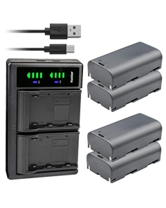 Kastar 4-Pack Battery and LTD2 USB Charger Compatible with KINAVEL 16 Lines Laser Level 4D Laser Level, Firecore 3 X 360 Green Laser Level, Laser Level Self Leveling 16 Lines