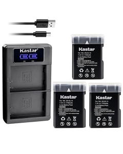 Kastar EN-EL14 3-Pack Battery and LKD2 USB Charger Compatible with Nikon EN-EL14a EN-EL14b EN-EL14c EN-EL14 27126 Battery, MH-24a MH-24 Charger, Coolpix P7000 P7100 P7700 P7800 Camera
