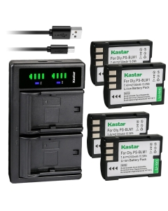 Kastar 4-Pack BLM-1 Battery and LTD2 USB Charger Replacement for Olympus BLM-1 BLM-1S, BLM-01 BLM01, PS-BLM1, BCM-2, Olympus HLD-2 Battery Grip, HLD-4 Battery Grip, Olympus E3, E520, E300, E330