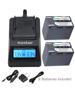 Kastar Fast Charger and Battery (2-Pack) for Samsung SB-LSM320 and SC-D351 VP-D351 VP-D351i VP-D352 VP-D352i VP-D353 VP-D353i VP-D354 VP-D354i VP-D647 VP-D651 VP-D653 VP-DC161 VP-DC161i DC163 DC163i