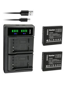 Kastar 2-Pack Battery and LTD2 USB Charger Replacement for Panasonic DMW-BCF10 DMW-BCF10E DMW-BCF10PP, CGA-S009 CGA-S009E CGA-S/106B Battery, Panasonic DE-A59 DE-A59B, DE-A60 Charger