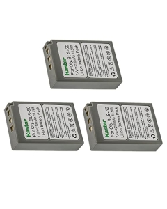 Kastar 3-Pack Battery Replacement for Olympus BLS-50 BLS50 PS-BLS50 BLS-5 PS-BLS5 Battery, Olympus BCS-5 BCS5 Charger, Olympus OM-D E-M5 Mark III Mirrorless Camera