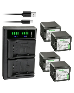 Kastar 4-Pack VW-VBG260 Battery and LTD2 USB Charger Replacement for Panasonic SDR-H90K, SDR-H90P, SDR-H90PC, SDR-H79, SDR-H79K, VDR-D50, VDR-D51, VDR-D210, VDR-D220, VDR-D230 Camera