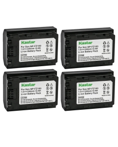 Kastar 4-Pack NP-FZ100 Rechargeable Li-ion Battery Replacement for Sony FX3 Full-Frame Cinema Camera, Sony Alpha 1 Mirrorless Digital Camera, Sony Alpha A7 α7 Series, Sony Alpha ILCE-7M3 Series
