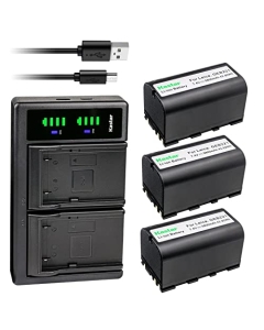 Kastar 3-Pack Battery and LTD2 USB Charger Compatible with GEOMAX ZBA200, ZBA400, 724117 Battery, GEOMAX Stonex R6, Stonex R6+, Zoom 10, Zoom 20, Zoom 30, Zoom 35, Zoom 80, ZT80+, Zenith 50 Survey