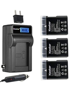 Kastar 3-Pack EN-EL14 Battery and LCD AC Charger Compatible with Nikon D3200 DSLR Camera, D3300 DSLR Camera, D3400 DSLR Camera, D3500 DSLR Camera, D5100 DSLR Camera, D5200 DSLR Camera