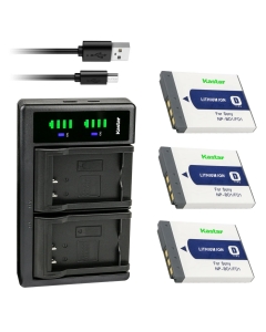 Kastar 3-Pack Battery and LTD2 USB Charger Compatible with Sony NP-BD1 NP-FD1 Battery, BC-CSD BC-CS3 Charger, Sony Cyber-Shot DSC-G3, Cyber-Shot DSC-T2, Cyber-Shot DSC-T70, Cyber-Shot DSC-T75 Cameras