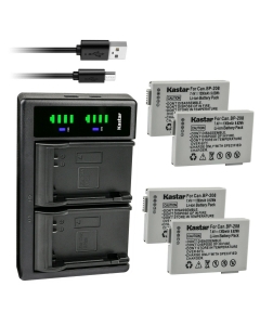 Kastar 4-Pack Battery and LTD2 USB Charger Replacement for Canon DC220, DC230, iViS DC22, iViS DC50, iViS DC200, Elura 100, FVM300, IXY DVS1, MVX1Si, MVX430, MVX450, MVX460, Optura S1, VIXIA HR10