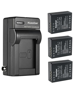 Kastar 3-Pack Battery and AC Wall Charger Replacement for Olympus BLH-1, BLH-01, PS-BLH1 Battery, BCH-1 Charger, OM-D E-M1 Mark II, OM-D EM1 Mark II, OM-D E-M1 MARKII MARK2, OM-D E-M1X EM1X Cameras