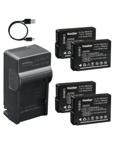 Kastar 4-Pack Battery and AC & USB-C Charger Compatible with DMW-BLD10 Camera for Panasonic Lumix GX1 G3 GF2 Digital Camera