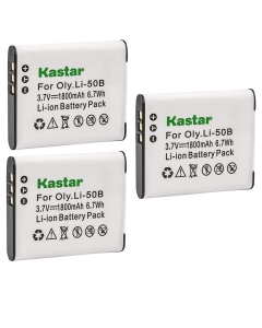 Kastar D-LI92 Battery (3-Pack) for Ricoh Pentax D-LI92, D-BC92, K-BC92, Olympus LI-50B and Pentax Optio I-10, RZ10, RZ18, WG-1, WG-1 GPS, WG-2, WG-2 GPS, WG-3, WG-3 GPS, WG-4, WG-4 GPS, WG-10, X70