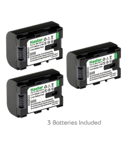 Kastar [Fully Decoded] BN-VG114 Battery (3-Pack) Replacement for JVC BN-VG107 BN-VG107U BN-VG107US BN-VG114 BN-VG114U BN-VG114US BN-VG121 BN-VG121U BN-VG121US Battery and JVC Everio Cameras