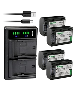 Kastar 4-Pack NP-180 Battery Charger, LTD2 USB Charger Compatible with Minolta MN2K50NV, MN4K25NV, MN4K20NV, MN2K10NV IR Night Vision Camcorders, 4.2V Output, 800mA Current Rating, 2-Hour Charge Time