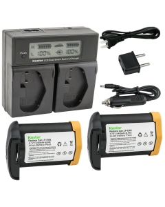 [Fully Decoded] Kastar 2-Pack 11.1V 4400mAh LP-E4N Battery and AC LCD Dual Fast Charger Compatible with Canon Mark III, Mark 3, EOS 1D Mark IV, Mark 4, EOS 1D C, EOS 1D X, EOS 1D X Mark II, Mark 2