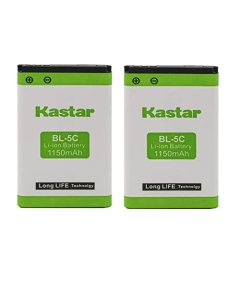 Kastar BL-5C Battery 2-Pack Replacement for Telefunken FHD 170/5, Telekom A806, Tivdio V-113, Tivdio V-115, IP4100, Uniden EXP1240, Uniden EXP1240H