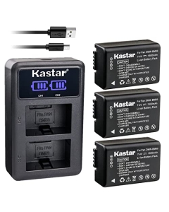 Kastar 3-Pack DMW-BMB9 Battery and LED2 USB Charger Compatible with Panasonic DMW-BMB9, DMW-BMB9E, DMW-BMB9PP Battery, Panasonic DE-A83 DE-A83B DE-A83BA, DE-A84 DE-A84B Charger