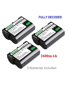 Kastar Battery (3-Pack) for Nik EN-EL15, MH-25 Work with Nik DSLR D750 D7100, D7000, D800E, D800, D610, D600, 1 V1